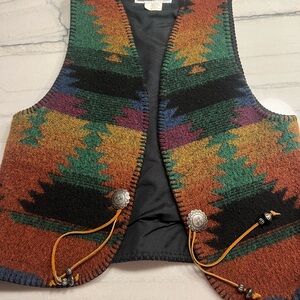 Rhonda Stark Multicolor Southwestern Pattern Vest- size small